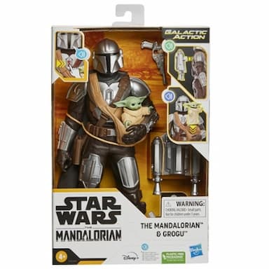 Star Wars Galactic Action The Mandalorian & Grogu Interactive Electronic 12-Inch-Scale Figures, Toys Kids Ages 4 and Up