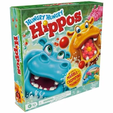 Hungry Hungry Hippos Board Game for Preschoolers, Ages 4+, For 2 to 4 Players