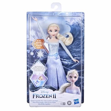 Disney's Frozen 2 Splash and Sparkle Elsa Doll, Light-up Water Toy for Girls 3 and Up