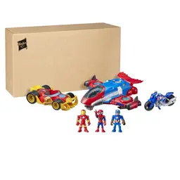 Marvel Super Hero Adventures Figure and Vehicle Multipack, 3 Action Figures and 3 Vehicles, 5-Inch Toys for Kids Ages 3 and Up