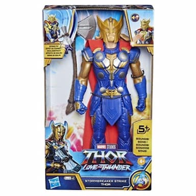 Marvel Studios’ Thor: Love and Thunder Stormbreaker Strike Thor Toy, 12-Inch-Scale Electronic Figure, Kids Ages 4 and Up