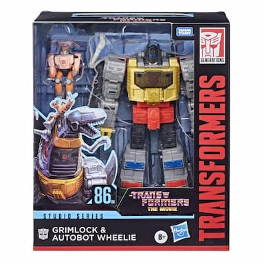 Transformers Toys Studio Series 86-06 Leader The Transformers: The Movie Grimlock and Autobot Wheelie Action Figure, 8 and Up, 8.5-inch