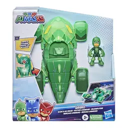 PJ Masks Glow & Go Gekko-Mobile Preschool Toy Vehicle, Light-Up Gekko Car with Gekko Action Figure for Kids Ages 3 and Up