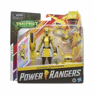 Power Rangers Beast Morphers Yellow Ranger and Morphin Jax Beastbot 6-Inch Action Figure 2-Pack 