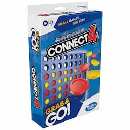Connect 4 Grab and Go Game for Ages 6 and Up, Portable Game for 2 Players, Travel Game