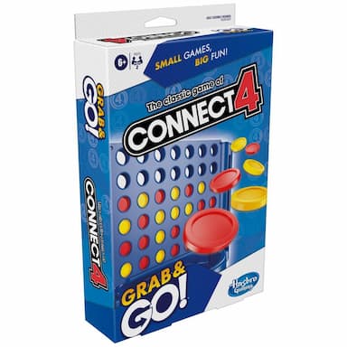 Connect 4 Grab and Go Game for Ages 6 and Up, Portable Game for 2 Players, Travel Game