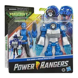 Power Rangers Beast Morphers Blue Ranger and Smash Beastbot 6-inch Action Figures Inspired by the Power Rangers TV Show