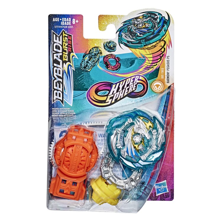 Beyblade Burst Rise Hypersphere Harmony Pegasus P5 Starter Pack -- Battling Top Toy and Right/Left-Spin Launcher