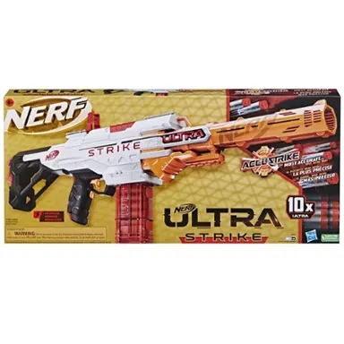 Nerf Ultra Strike Motorized Blaster, 10 Nerf AccuStrike Ultra Darts, 10-Dart Clip, Compatible Only with Nerf Ultra Darts