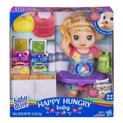 Baby Alive Happy Hungry Baby Blond Curly Hair Doll