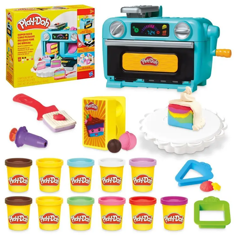 Play-Doh Super Slice Cake Play Kitchen Set, Arts & Crafts Toys for Kids 3+