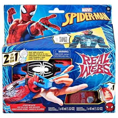 Marvel Spider-Man Real Webs Ultimate Web Blaster, 2-in-1 Blaster, Role Play Toy, Spider-Man Costume