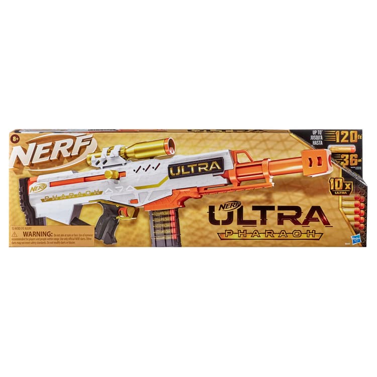 Nerf Ultra Pharaoh Blaster -- Gold Accents, 10-Dart Clip, 10 Nerf Ultra Darts, Compatible Only with Nerf Ultra Darts