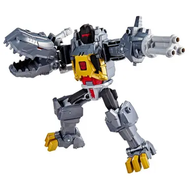 Transformers CYBERWORLD Grimlock Chomp & Battle 9-Inch Action Figure, Quick Change to Dino Mode, Robot Toys for Boys and Girls 6 and Up