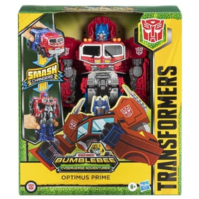 Transformers Bumblebee Cyberverse Adventures Dinobots Unite Smash Changer Optimus Prime Figure, 9-inch
