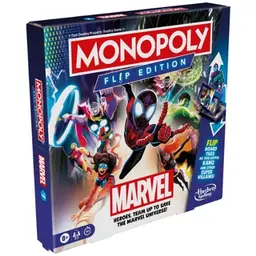 Monopoly Flip Edition: Marvel Board Game for 2 to 4 Players, Ages 8+