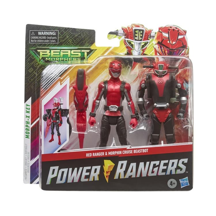 Power Rangers Beast Morphers Red Ranger and Morphin Cruise Beast Bot 6-Inch Action Figure 2-Pack