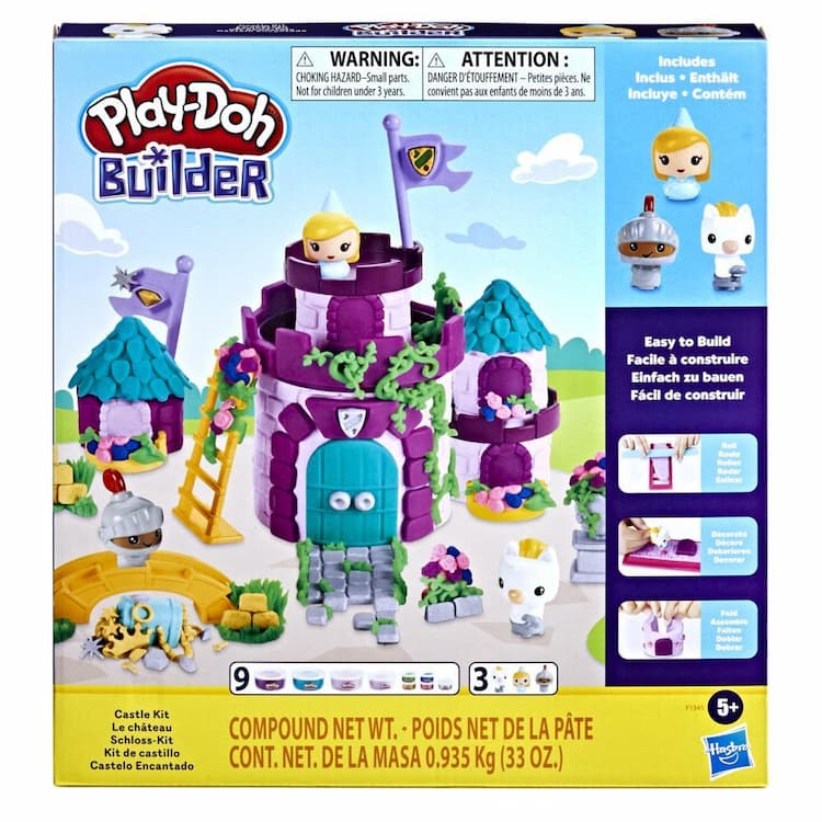 Play-Doh Builder Castle Kit Building Toy for Kids 5 Years and Up with 9 Cans of Non-Toxic Modeling Compound