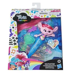 DreamWorks TrollsTopia Techno Mermaid Poppy Doll, Lights Up In or Out of Water, Toy for Kids 4 Years Old and Up