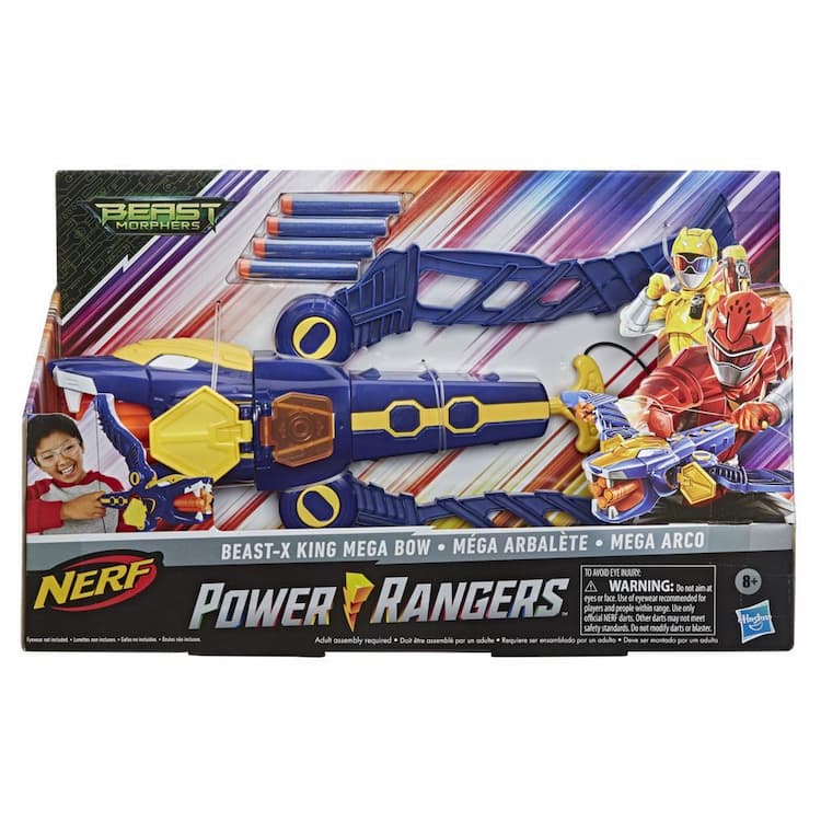 Power Rangers Beast Morphers Beast-X King Mega Bow Toy, Nerf Dart Firing Action, Inspired by Power Rangers TV Series