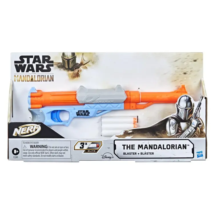 Nerf Star Wars Blaster -- The Mandalorian -- Fires Darts, Breech Load, Priming Slide, Includes 3 Nerf Elite Darts