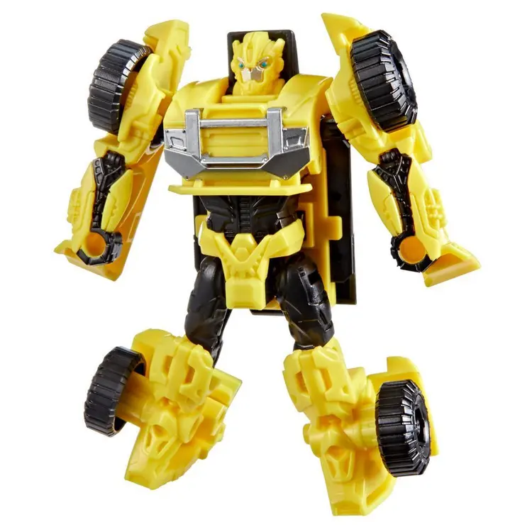 Transformers CYBERWORLD Bumblebee Cyber Changers 4-Inch Action Figure, Quick Change to Offroad Vehicle Mode, Robot Toys for Boys and Girls 6 and Up
