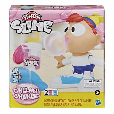 Play-Doh Slime Chewin' Charlie Slime Bubble Maker Toy with 2 Cans Play-Doh Slime Compound