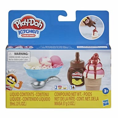 Play-Doh Kitchen Creations Mini Drizzle Ice Cream Playset with Play-Doh Drizzle Compound and 2 Classic Colors, Non-Toxic 