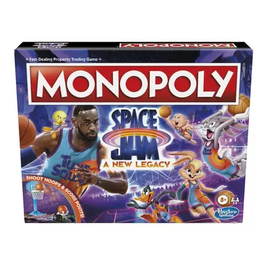 Monopoly: Space Jam: A New Legacy Edition Family Board Game, LeBron James Space Jam 2 Game, for Kids Ages 8 and Up