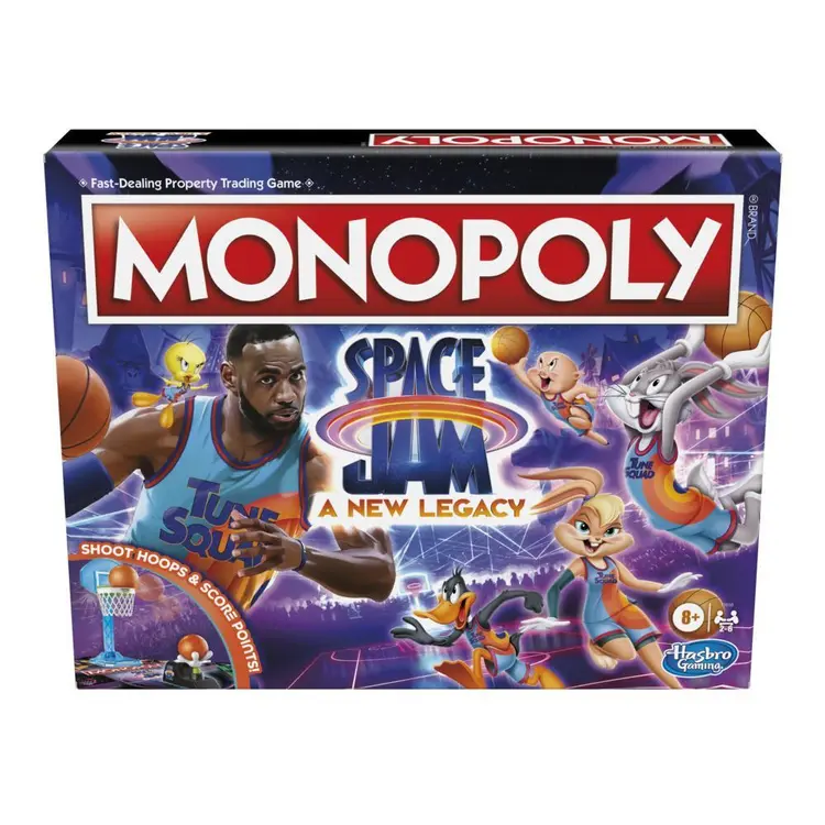 Monopoly: Space Jam: A New Legacy Edition Family Board Game, LeBron James Space Jam 2 Game, for Kids Ages 8 and Up