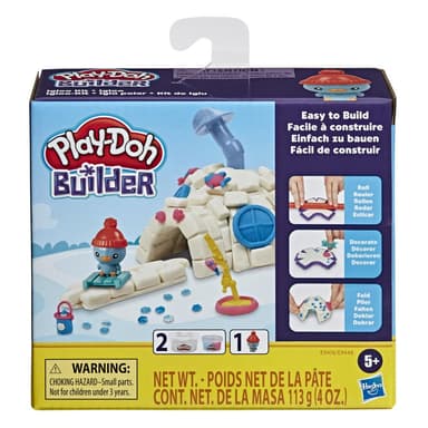 Play-Doh Builder Igloo Mini Animal Building Kit for Kids 5 Years and Up with 2 Play-Doh Cans, Non-Toxic