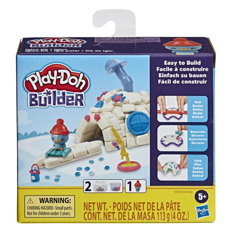 Play-Doh Builder Igloo Mini Animal Building Kit for Kids 5 Years and Up with 2 Play-Doh Cans, Non-Toxic