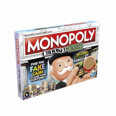 Monopoly Crooked Cash Board Game For Families and Kids Ages 8 and Up, Includes Mr. Monopoly's Decoder