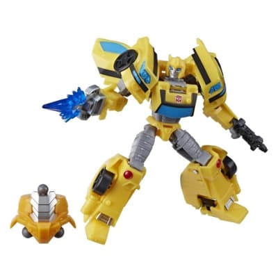 Transformers Toys Cyberverse Deluxe Class Bumblebee Action Figure, Sting Shot Attack Move, Build-A-Figure Piece, 5-inch