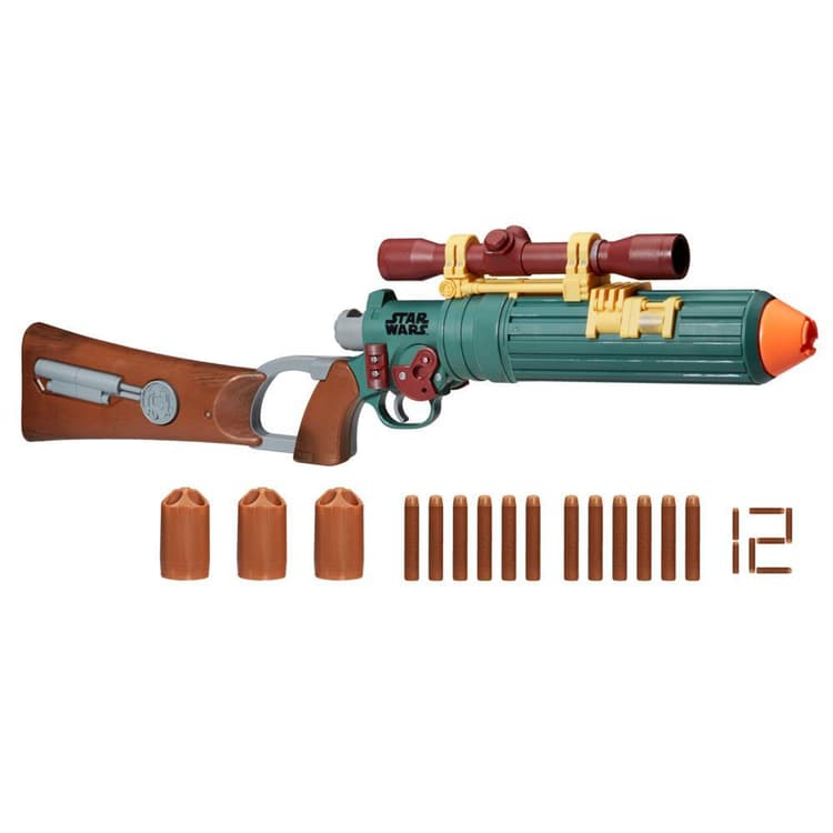 Nerf LMTD Star Wars Boba Fett's EE-3 Blaster, The Book of Boba Fett, Scope, 3 Drums, 12 Nerf Elite Darts