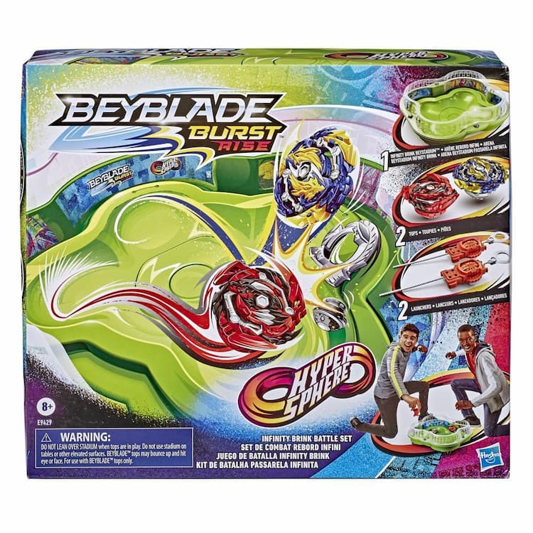 Beyblade Burst Rise Hypersphere Infinity Brink Battle Set Battle Set, Walmart Exclusive Beystadium, 2 Battling Top Toys