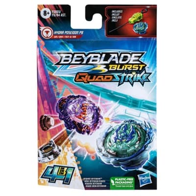 Beyblade Burst QuadStrike Hydra Poseidon P8 Starter Pack, Battling Game Toy with Launcher