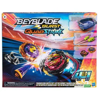 Beyblade Burst QuadStrike Thunder Edge Battle Set with Beystadium, 2 Spin Top Toys, and 2 Launchers