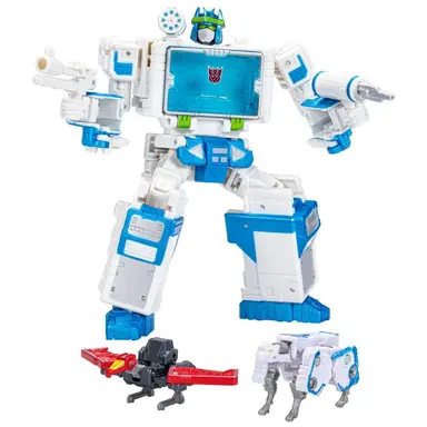 Transformers Generations Shattered Glass Collection Voyager Class Soundwave, Laserbeak, and Ravage, Age 8 and Up, 7-inch