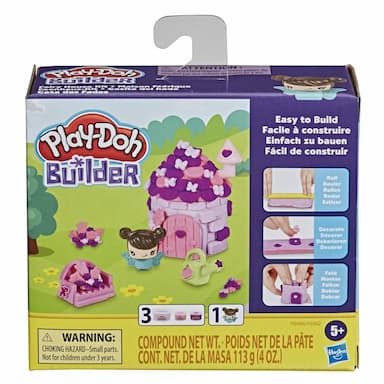 Play-Doh Builder Fairy House Toy Building Kit for Kids 5 Years and Up with 3 Non-Toxic Play-Doh Colors 