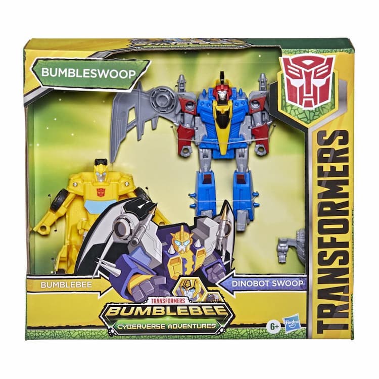 Transformers Bumblebee Cyberverse Adventures Dinobots Unite Dino Combiners Bumbleswoop Figures, Ages 6 and Up, 4.5-inch