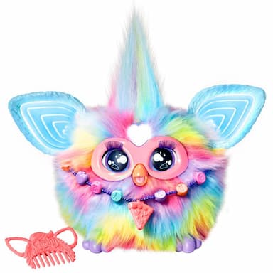 Furby Tie Dye Plush Toy, Voice Activated, 15 Fashion Accessories, Interactive Toys, Ages 6+
