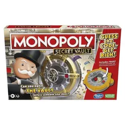 Monopoly Secret Vault Board Game for Kids Ages 8 and Up, Family Board Game for 2-6 Players, Includes Vault