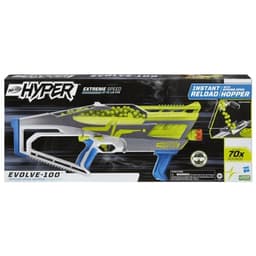 Nerf Hyper Evolve-100 Blaster, 70 Nerf Hyper Rounds, Spring-Open Hopper, Up To 110 FPS Velocity, Eyewear Included