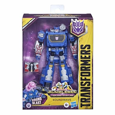 Transformers Bumblebee Cyberverse Adventures Toys Deluxe Class Soundwave Action Figure, Sound Blast Action Attack, 5-inch