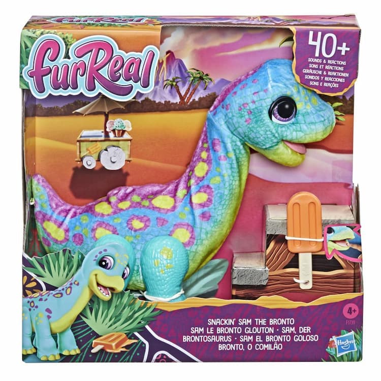 furReal Snackin Sam the Bronto Interactive Animatronic Plush Toy, Ages 4 and up