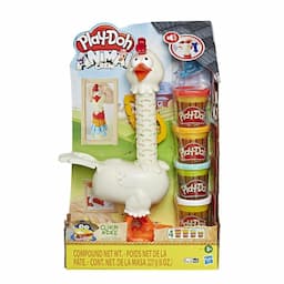 Play-Doh Animal Crew Cluck-a-Dee Feather Fun Chicken Toy Farm Animal Playset with 4 Non-Toxic Play-Doh Colors