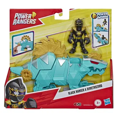 Playskool Heroes Power Rangers Black Ranger and Dimetrozord