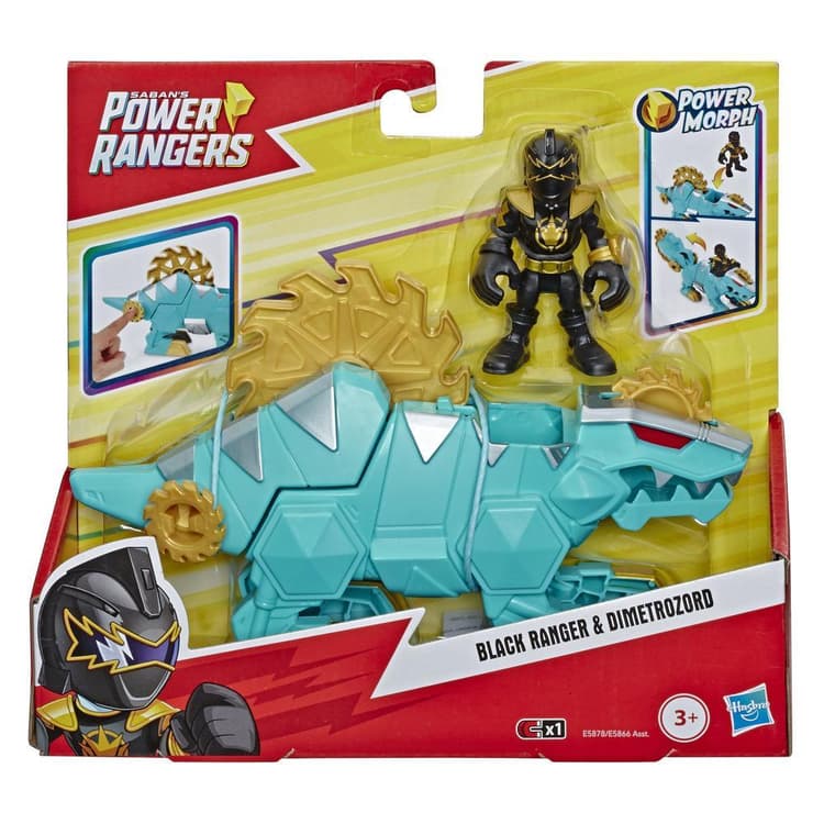 Playskool Heroes Power Rangers Black Ranger and Dimetrozord