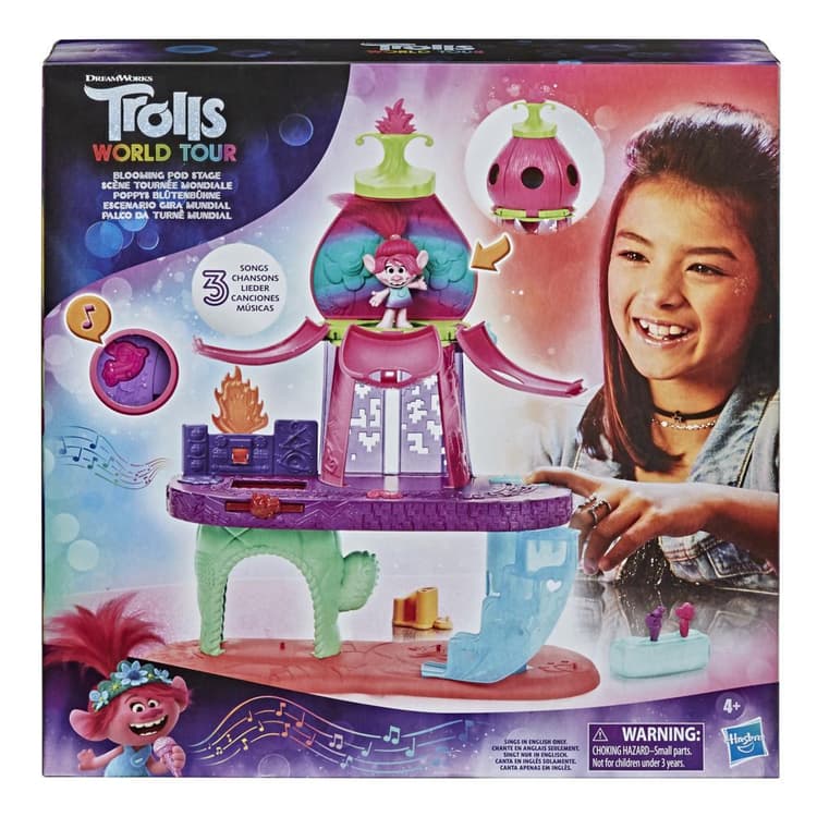 DreamWorks Trolls World Tour Blooming Pod Stage Musical Toy, Plays 3 Different Songs, Playset for Kids 4 and Up